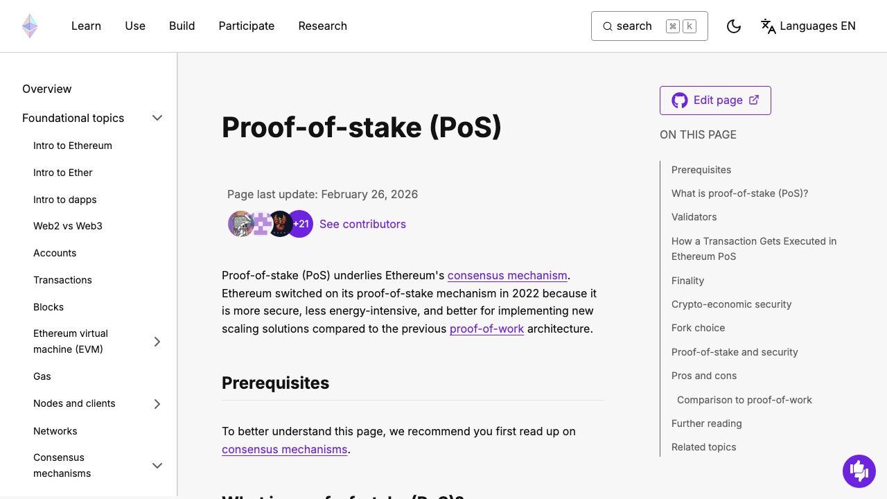 Ethereum.org - Proof-of-stake (PoS) preview